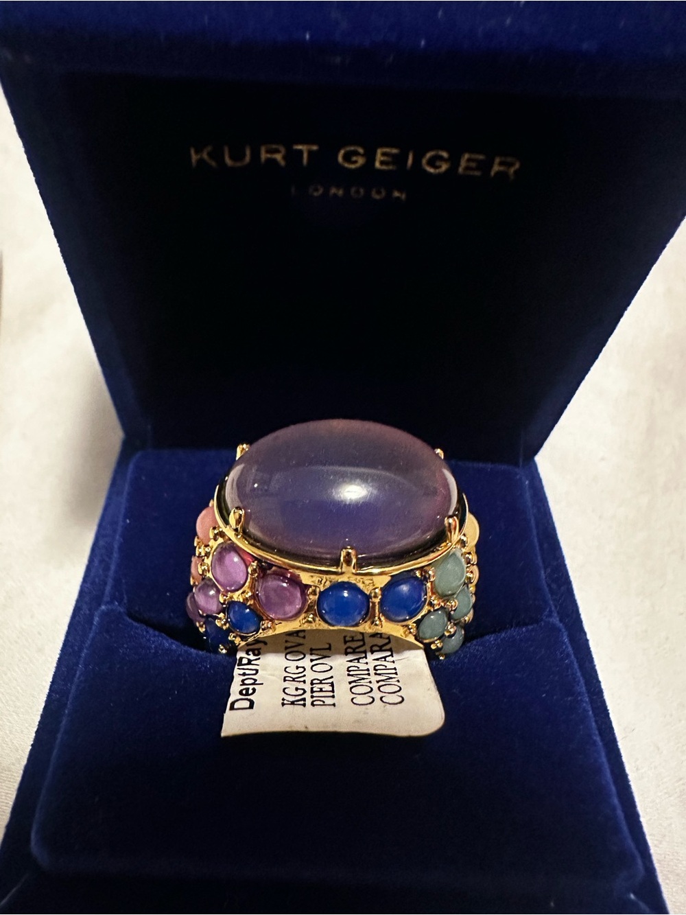 Oval Mood Ring Large by Kurt Geiger London